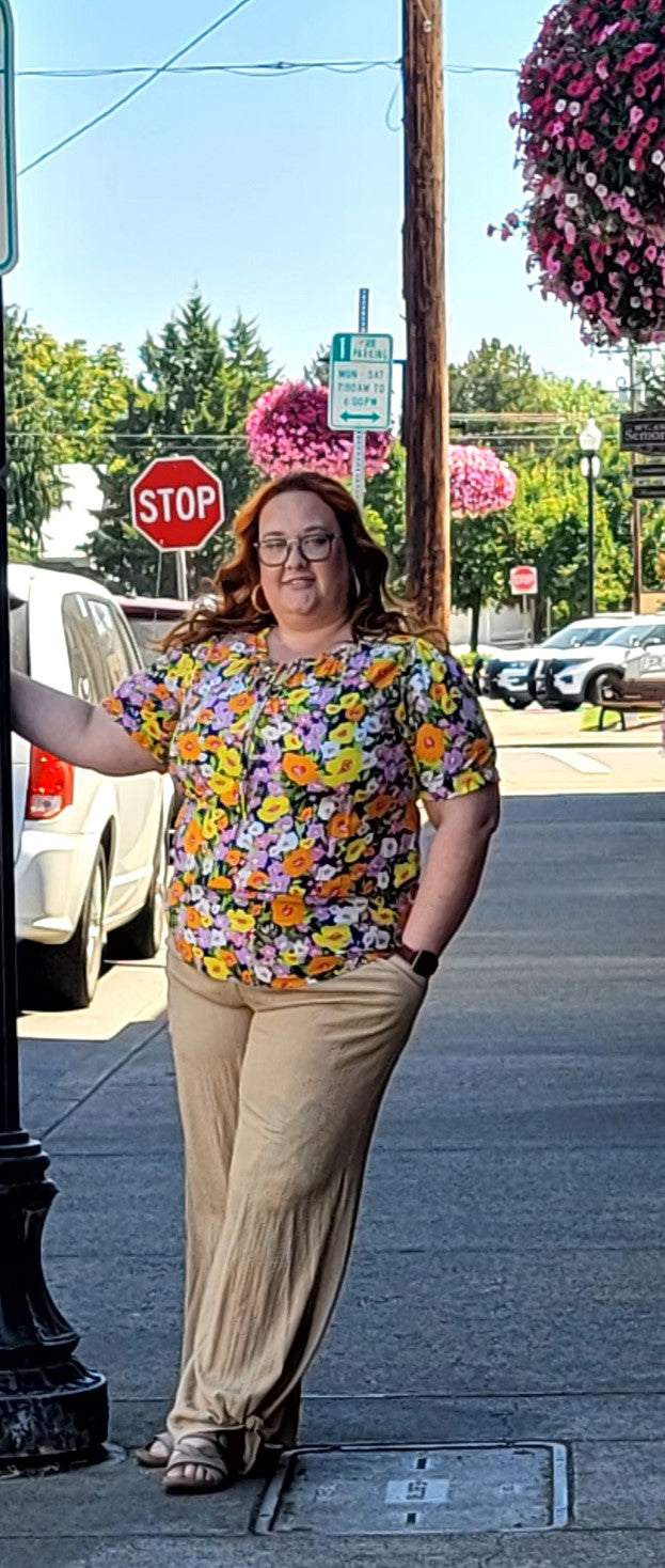 Plus Floral Print Blouse
