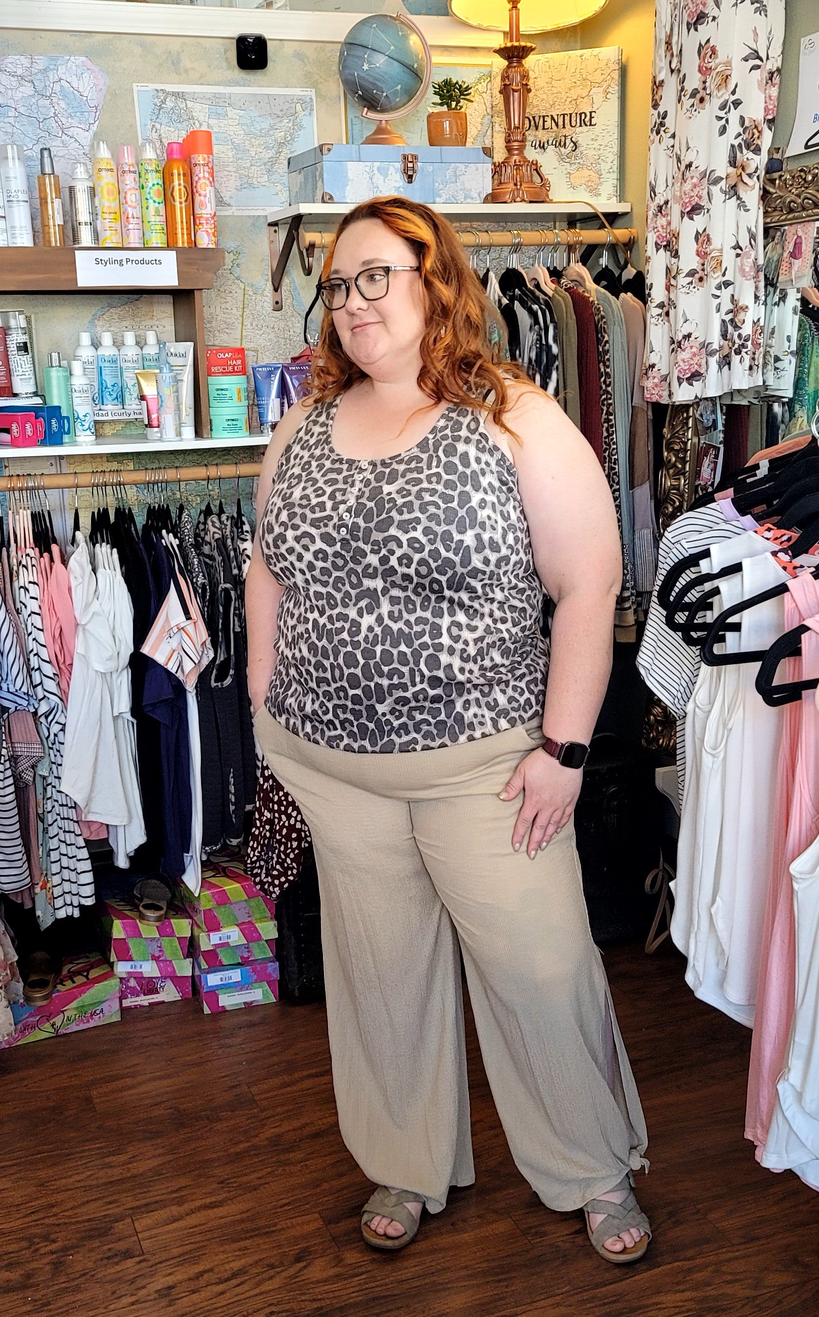 Plus Animal print Knit Tank