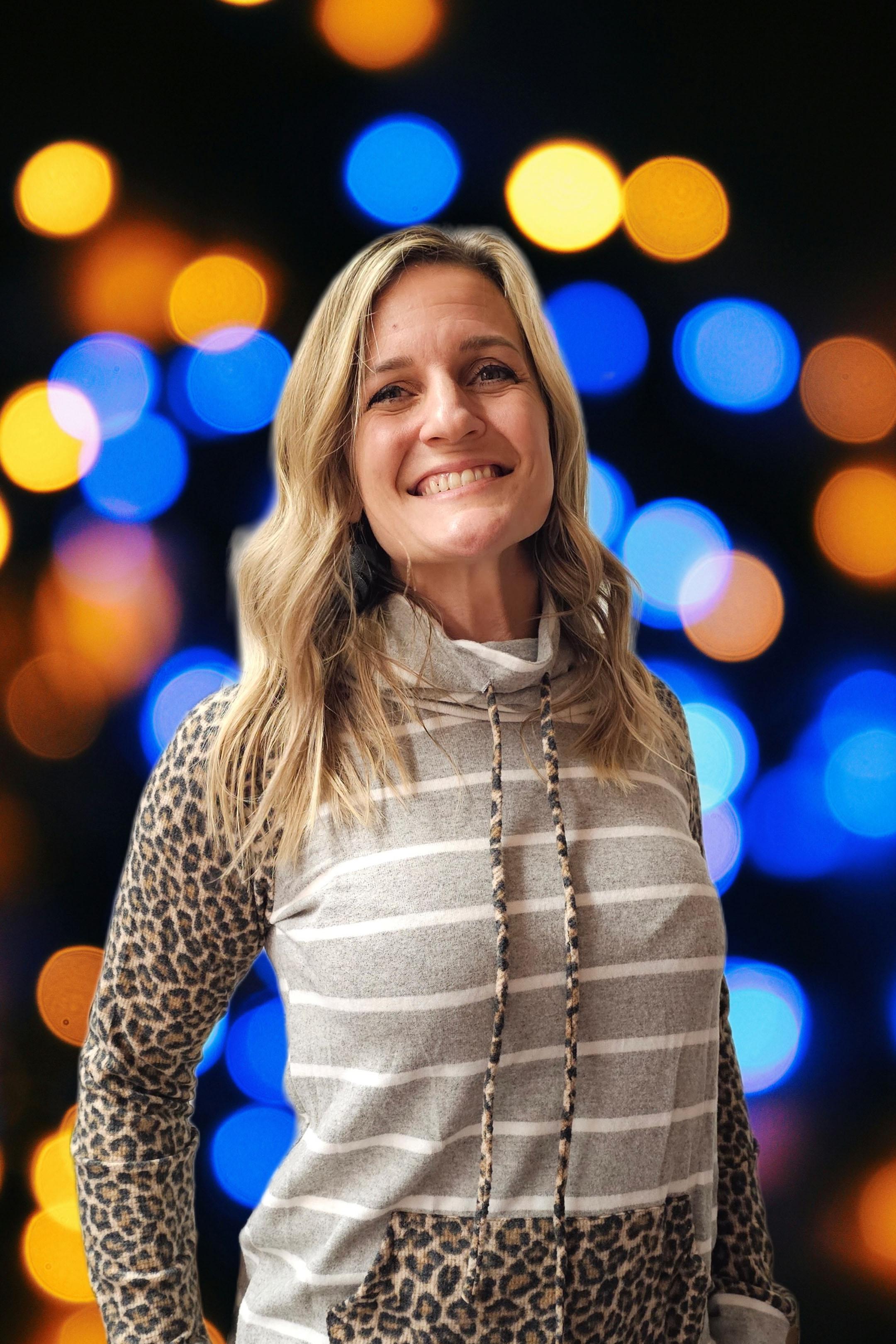 Striped Cowl Neck Sweater