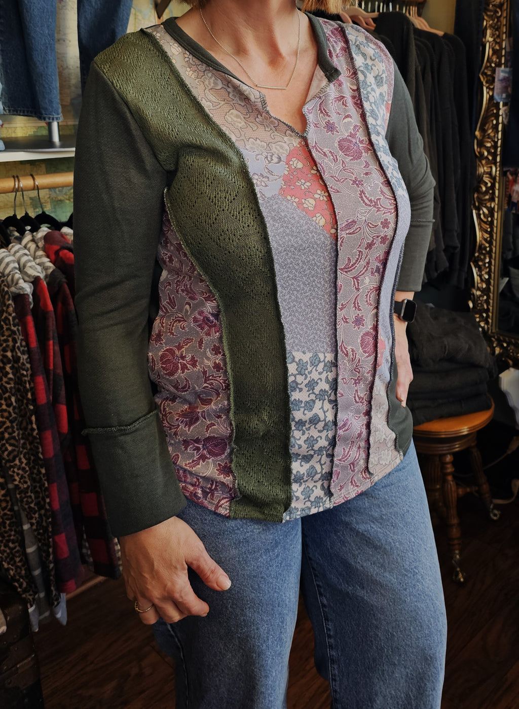 Color Block Detailed Long Sleeve