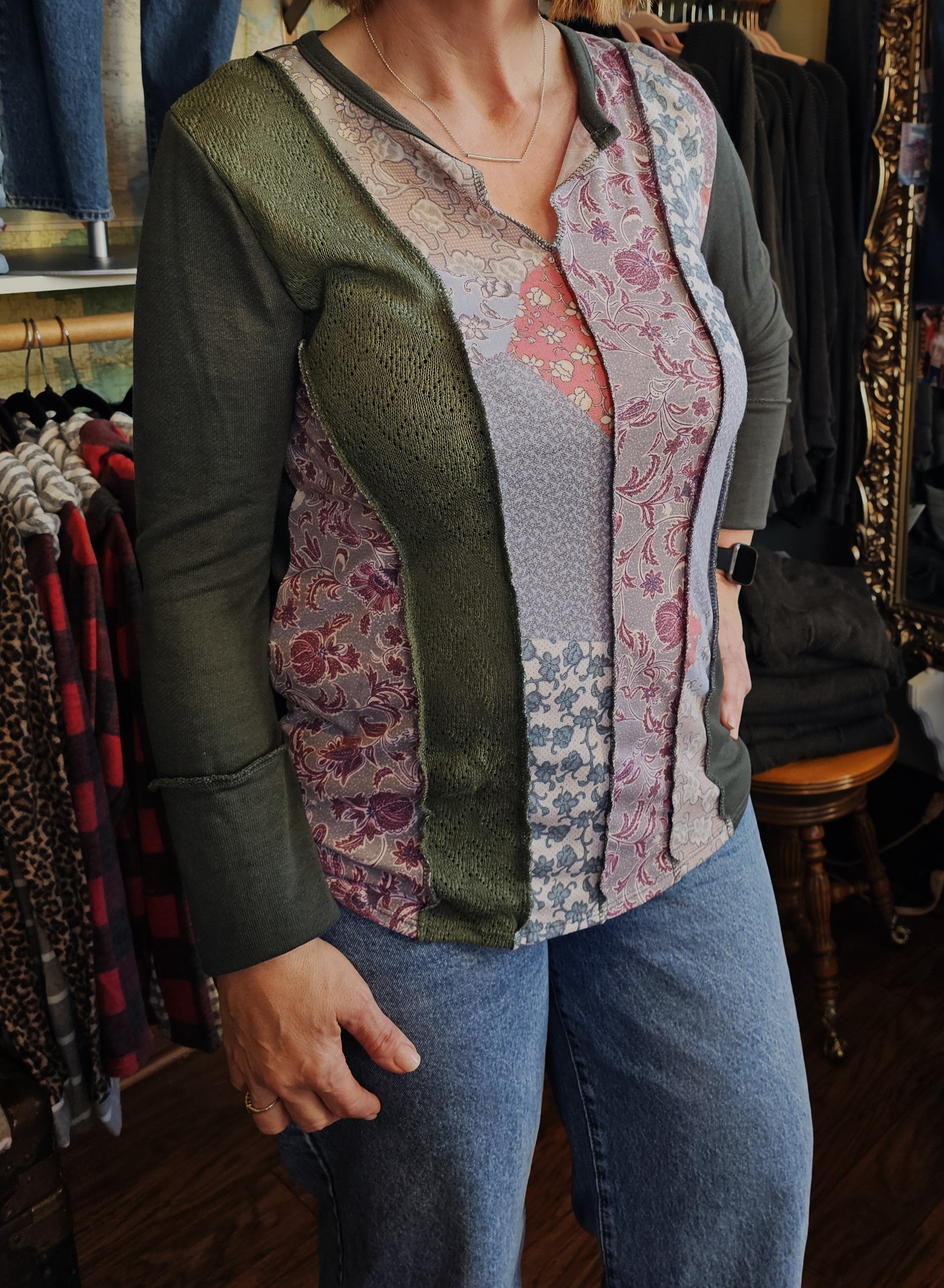 Color Block Detailed Long Sleeve