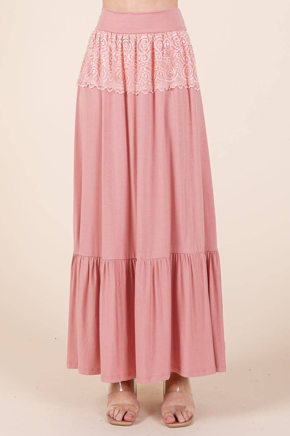 Lace Detailed Ruffle Skirt