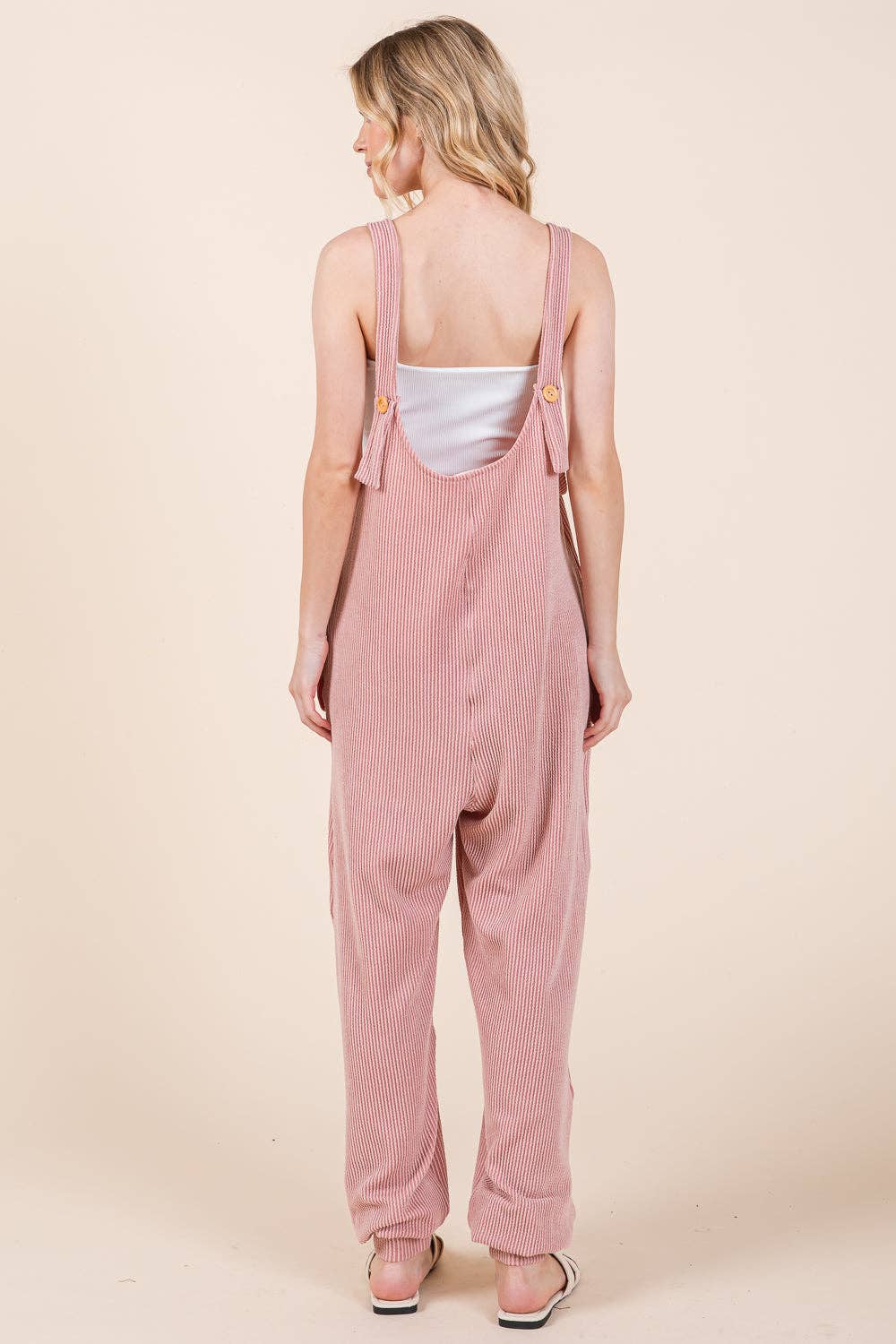 Textured Rib Overalls