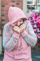Pink Cable Knit Hoodie