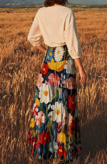 Boho Floral Skirt