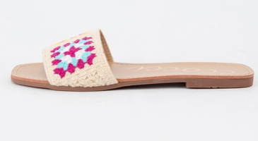 Square Pattern Crochet Sandals