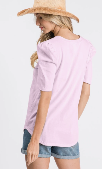 100% Cotton Puff Sleeve Top