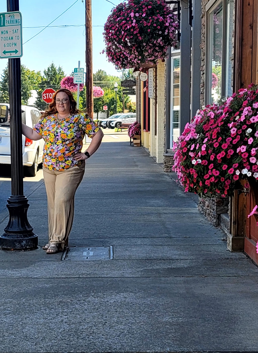 Plus Floral Print Blouse