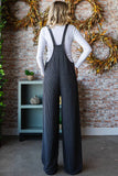 Chestnut Solid Ribbed Overall Jumpsuit