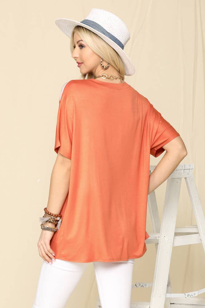 Aztec print Short Sleeve Top