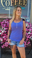 BUTTON RIBBED TANK TOP very peri