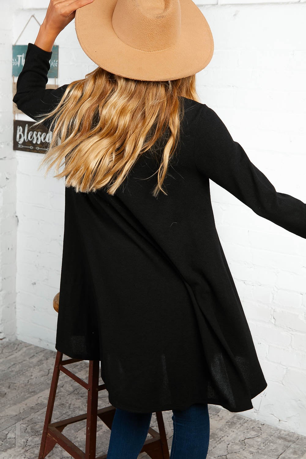 PLUS BLACK CROSS DETAIL FRONT TUNIC DRESS