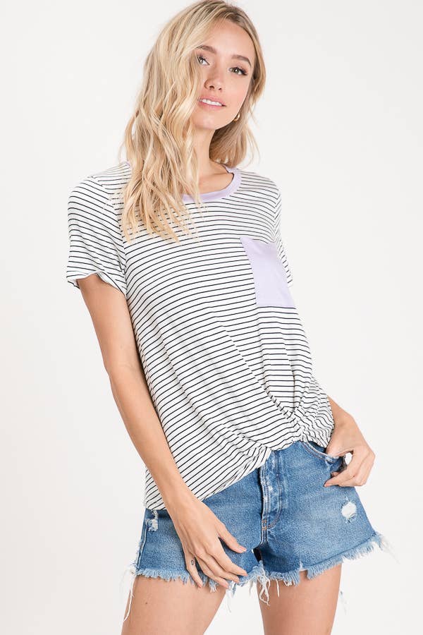 Beautiful Purple neck Knotted detail Top