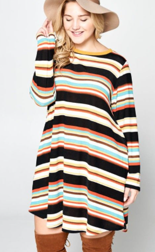 Plus Hacci Knit Swing Tunic Dress