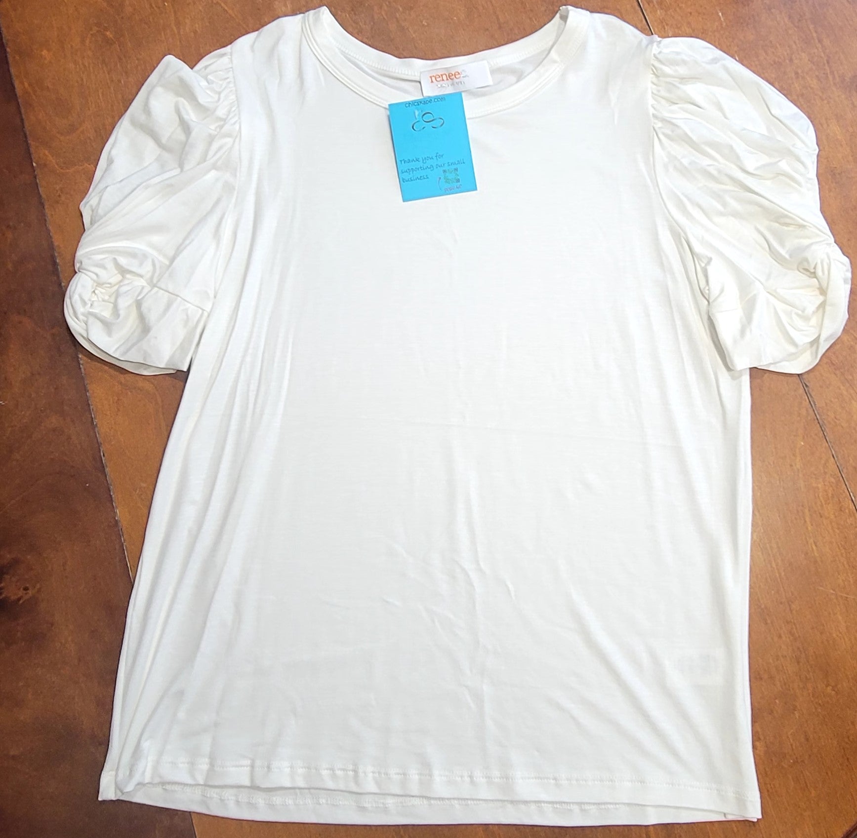 Plus Short Scrunched Sleeve top