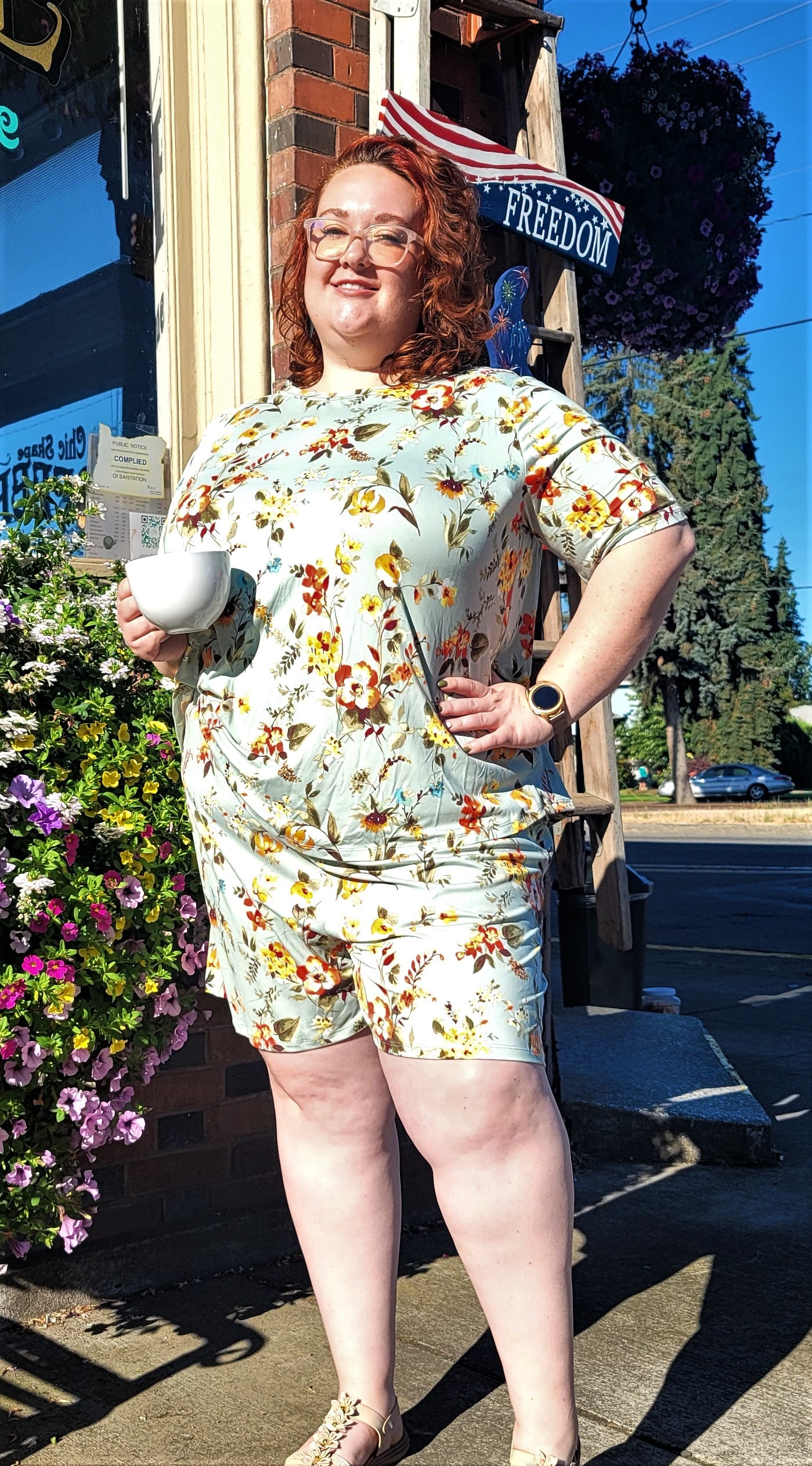 Plus Size Floral Printed Lounge Set