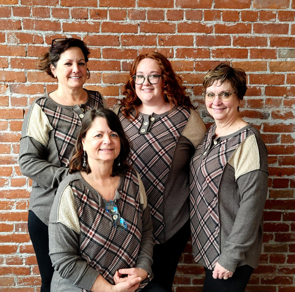 Plus Plaid Multi Color Relaxed Fit Long Sleeve