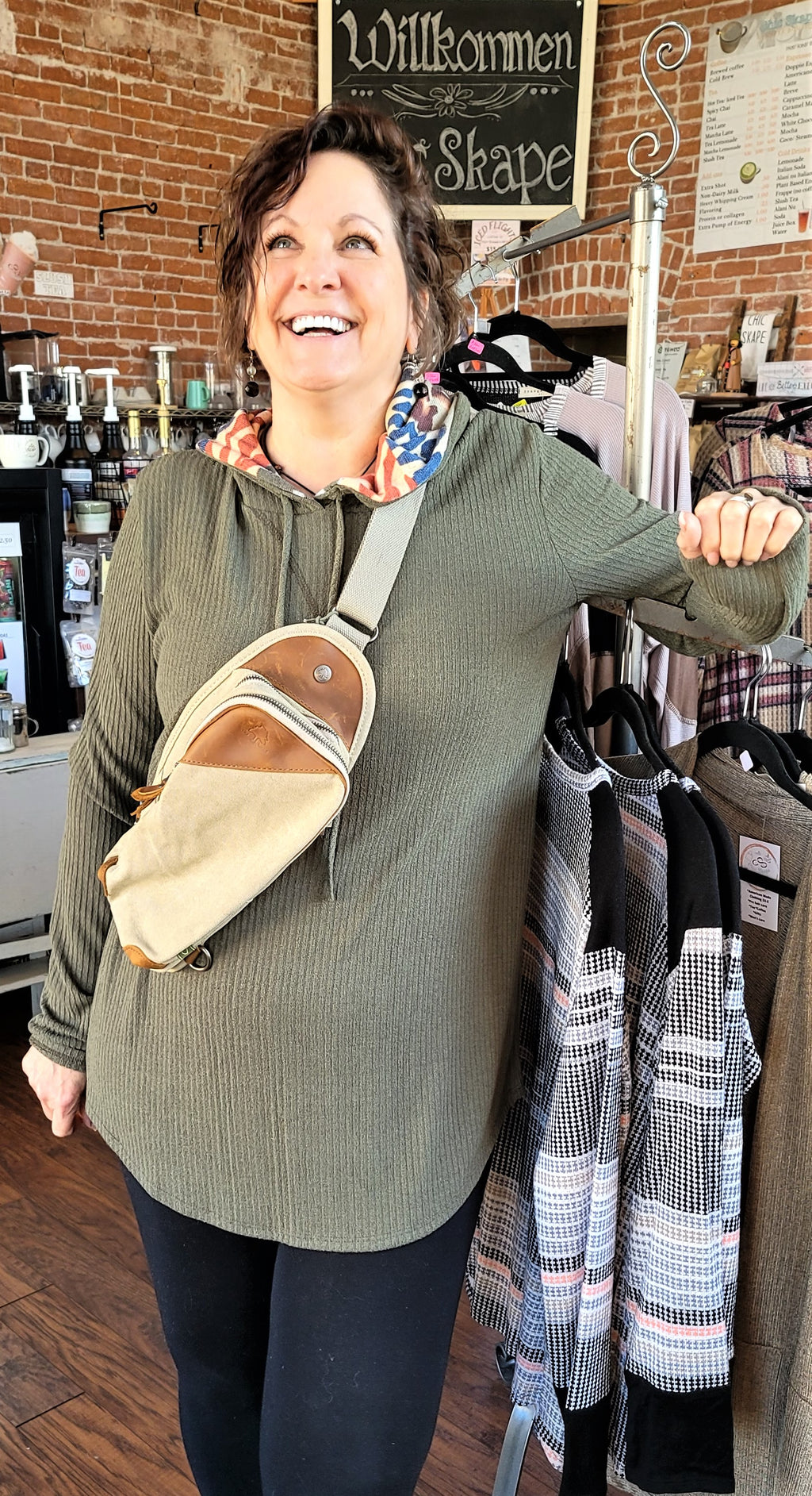 Plus Long Sleeve Ribbed Hoodie with Detailed Hood