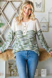 Plus Perfect cable knit Block Color Sweater
