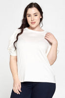 Plus Short Scrunched Sleeve top
