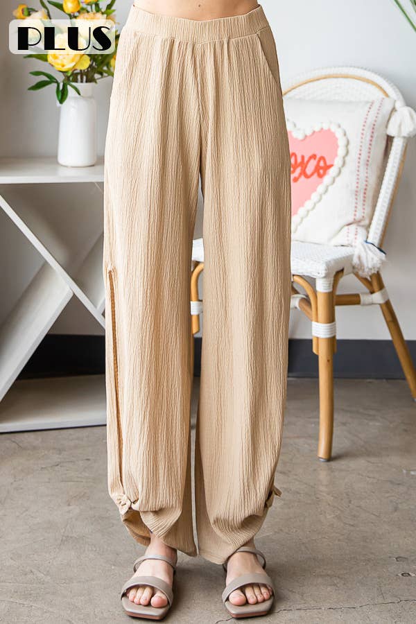 Our Favorite Tie Hem Slit Pants (PLUS)