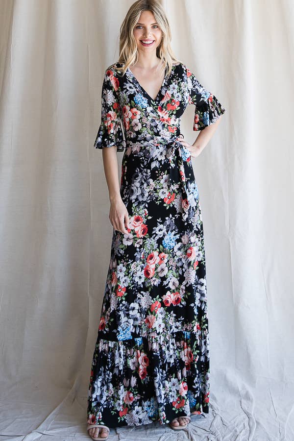 Floral gem maxi dress