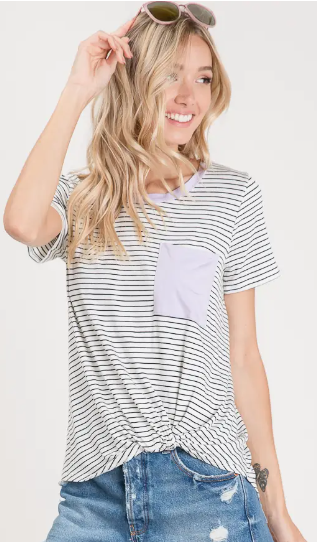 Beautiful Purple neck Knotted detail Top