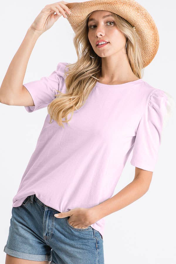 100% Cotton Puff Sleeve Top