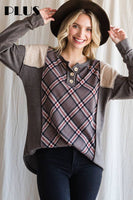 Plus Plaid Multi Color Relaxed Fit Long Sleeve