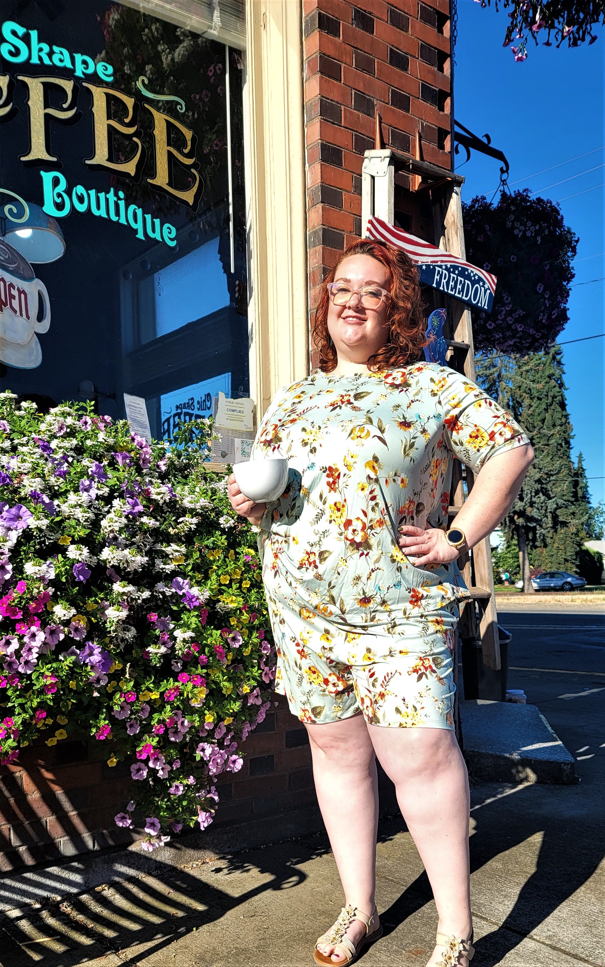 Plus Size Floral Printed Lounge Set