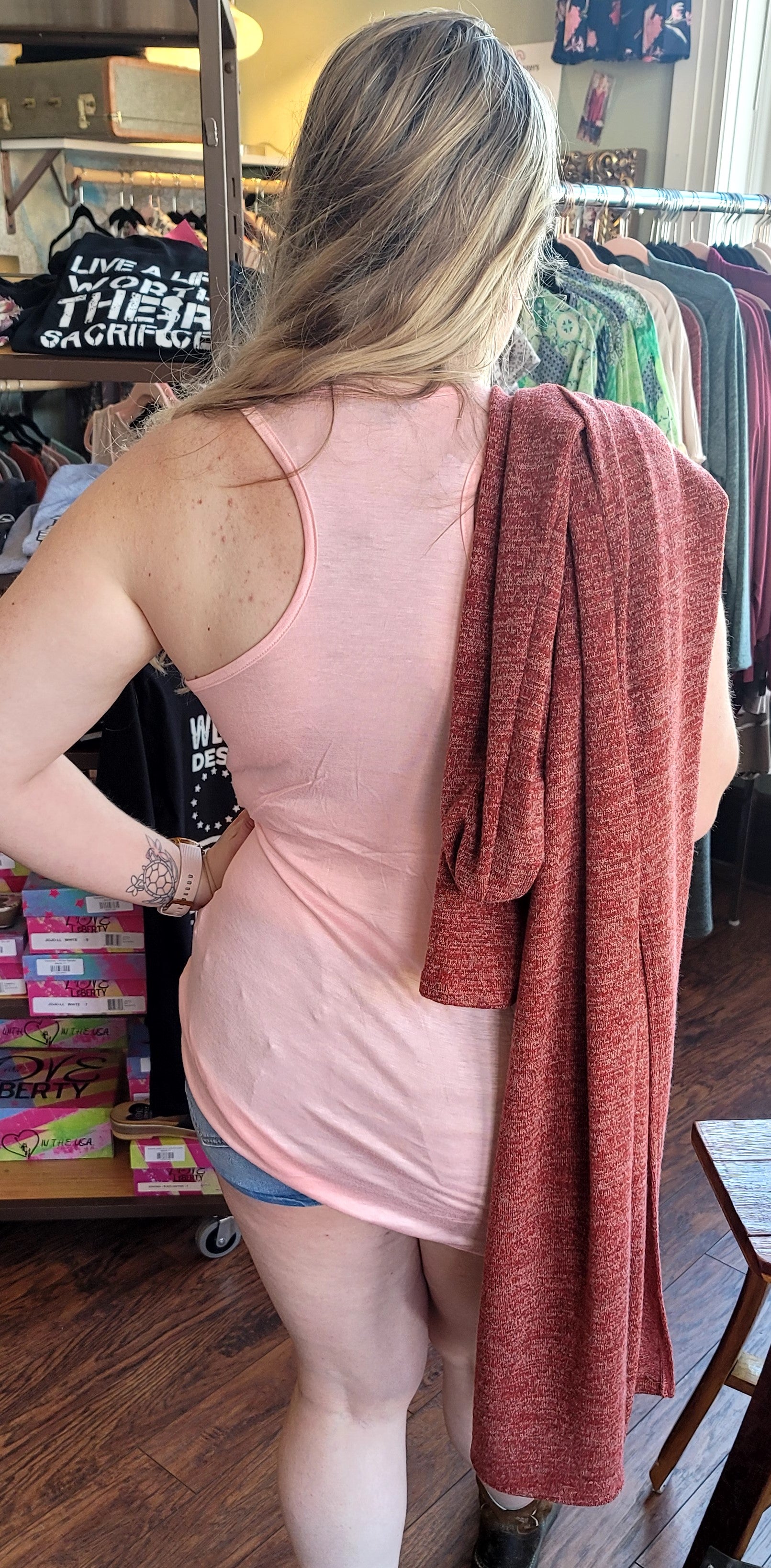 Round Neck Pink Tank